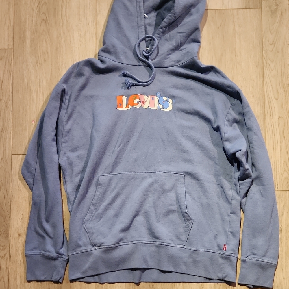 Levi's Multicolor Logo Blue Hoodie